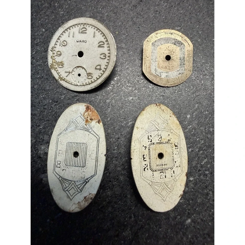 Watch Dial Lot 47 Pieces Bulova Elgin Waltham Gruen Art Deco Parts